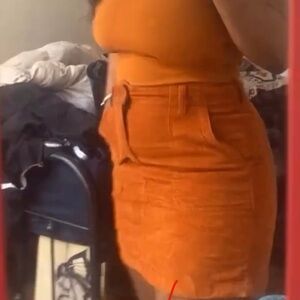 Orange Cute Couderoy skirt
